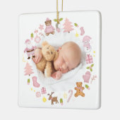 Feestelijke Krans Foto Kerst Ornament (Links)