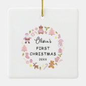 Feestelijke Krans Foto Kerst Ornament (Achterkant)