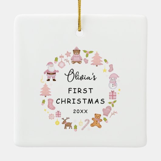 Feestelijke Krans Foto Kerst Ornament (Achterkant)