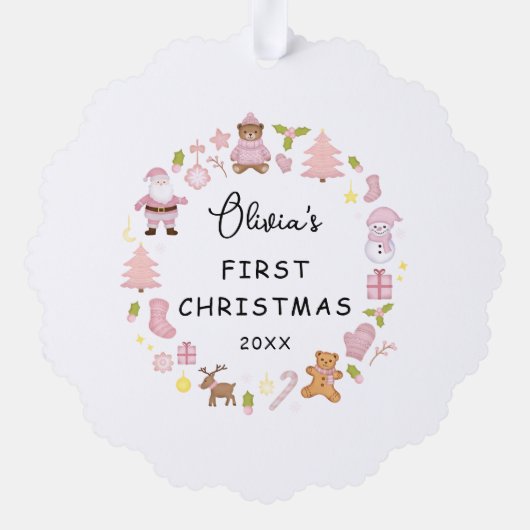 Feestelijke Krans Foto Kerst Ornament Kaart (Achterkant)