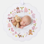 Feestelijke Krans Foto Kerst Ornament Kaart (Voorkant)