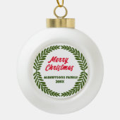 Feestelijke krans kerstversiering, Feestdagen Xmas Keramische Bal Ornament (Voorkant)