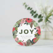 Feestelijke krans met vreugde typografie feestdagenkaart (Staand voorkant)