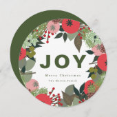 Feestelijke krans met vreugde typografie feestdagenkaart (Voorkant / Achterkant)