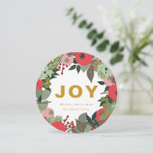 Feestelijke krans met vreugde typografie feestdagenkaart (Staand voorkant)