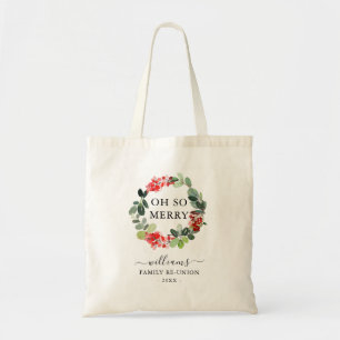 Feestelijke krans Oh zo vrolijke familiereünie op Tote Bag