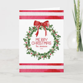 Feestelijke krans Rode Kerstmis Gevouwen Vakantie  Feestdagen Kaart
