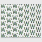 Feestelijke kransbrief W Kerstmis Cadeaupapier (Vlak)