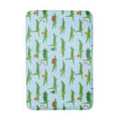 Feestelijke krokodillen in kerstkostuums patroon badmat (Voorkant Verticaal)