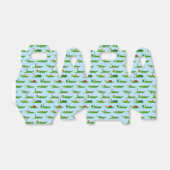 Feestelijke krokodillen in kerstkostuums patroon bedankdoosjes (Uitgevouwen)