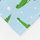 Feestelijke krokodillen in kerstkostuums patroon fleece deken (Hoek)
