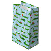 Feestelijke krokodillen in kerstkostuums patroon klein cadeauzakje (Achterkant Gekanteld)
