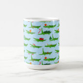 Feestelijke krokodillen in kerstkostuums patroon koffiemok (Center)