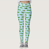 Feestelijke krokodillen in kerstkostuums patroon leggings (Voorkant)