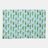 Feestelijke krokodillen in kerstkostuums patroon theedoek (Horizontaal)