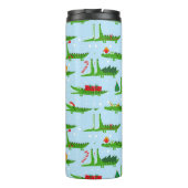 Feestelijke krokodillen in kerstkostuums patroon thermosbeker (Achterkant)