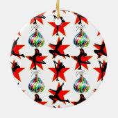 FEESTELIJKE KUNSTSCHAATSEN KERST DESIGN KERAMISCH ORNAMENT (Achterkant)