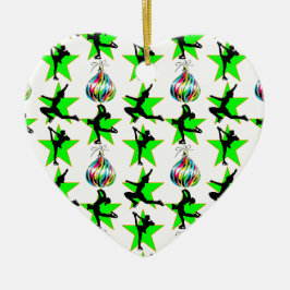 FEESTELIJKE KUNSTSCHAATSEN KERST DESIGN KERAMISCH ORNAMENT