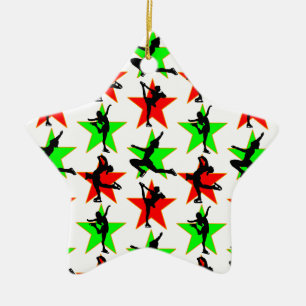 FEESTELIJKE KUNSTSCHAATSER KERSTONTWERP KERAMISCH ORNAMENT