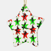 FEESTELIJKE KUNSTSCHAATSER KERSTONTWERP KERAMISCH ORNAMENT (Links)