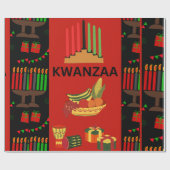 Feestelijke Kwanzaa Design met Kinara, Fruit en Gi Cadeaupapier (Vlak)