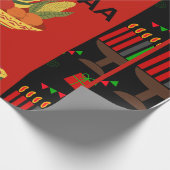 Feestelijke Kwanzaa Design met Kinara, Fruit en Gi Cadeaupapier (Hoek)
