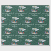 Feestelijke Kwintet Boodschap Kerst Cadeaupapier (Vlak)