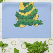 Feestelijke Lab Kerstboom Funny Blue Theedoek (Gevouwen)