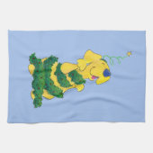 Feestelijke Lab Kerstboom Funny Blue Theedoek (Horizontaal)