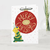 Feestelijke Lab Kerstboom Grappige Gevouwen Kaart (Voorkant)