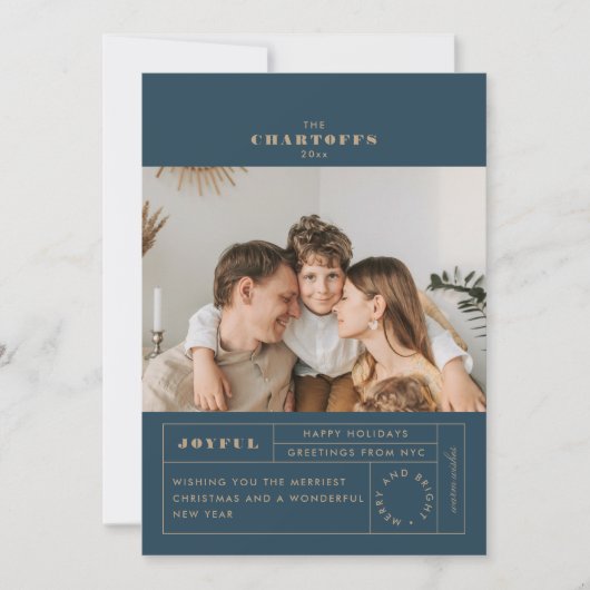 Feestelijke Label Flat Holiday Kaart (Voorkant)