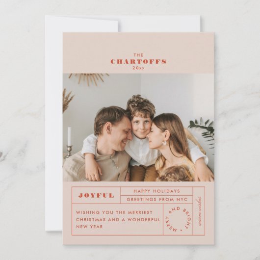 Feestelijke Label Flat Holiday Kaart (Voorkant)