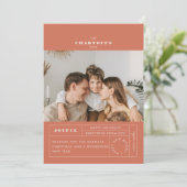 Feestelijke Label Flat Holiday Kaart (Staand voorkant)