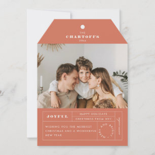 Feestelijke Label Flat Holiday Kaart