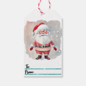 Feestelijke labels met vrolijke Kerstman Cadeaulabel (Voorkant)