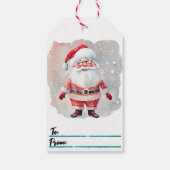 Feestelijke labels met vrolijke Kerstman Cadeaulabel (Achterkant)