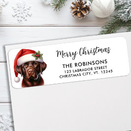 Feestelijke Labrador Dog Schattige kerstretour adr Etiket