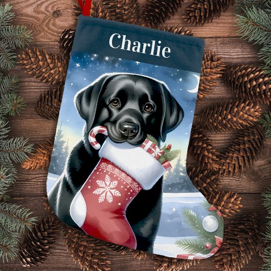Feestelijke Labrador Retriever Holiday Black Dog Kleine Kerstsok