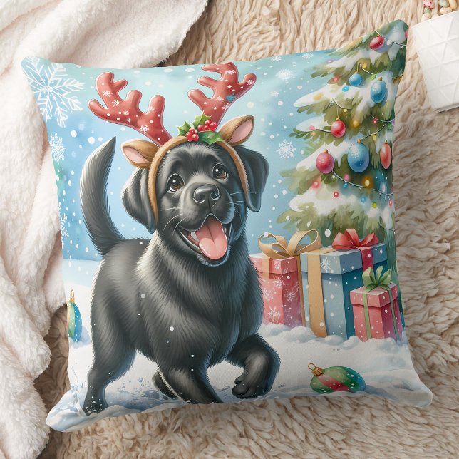Feestelijke labrador retriever hond kerst puppy kussen (Creator heeft geüpload)