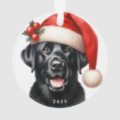 Feestelijke Labrador Retriever Hond Kerstman Ornament (achterkant)