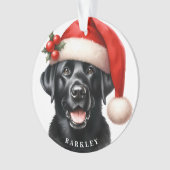 Feestelijke Labrador Retriever Hond Kerstman Ornament (voorkant)
