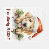 Feestelijke Labrador Retriever Puppy Dog Kerstmis Fleece Deken (Voorkant (Horizontaal))