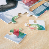 Feestelijke Labrador Retriever Puppy Kersthond Legpuzzel (Zijkant)