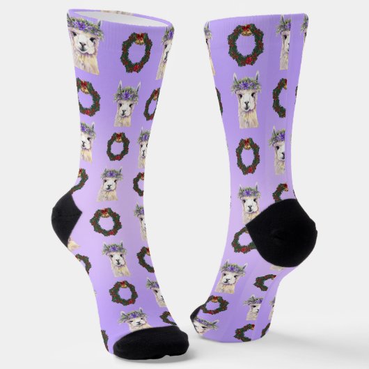 feestelijke lama luxe sokken (Gebogen)