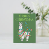 Feestelijke Lama met Kerstverlichting Briefkaart (Staand voorkant)