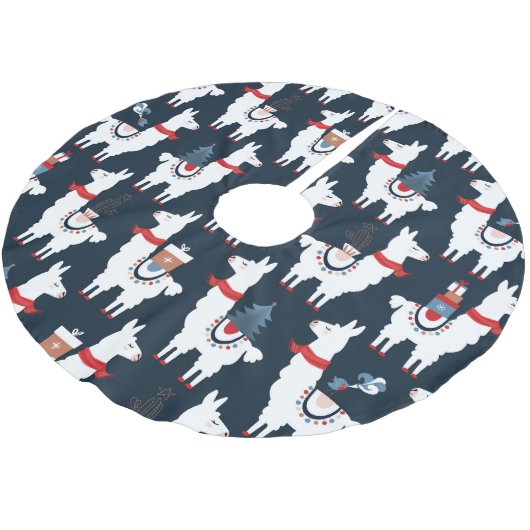 Feestelijke lama's: Kerst Patroon Delight Kerstboom Rok (Gekanteld)