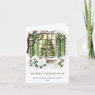 Feestelijke Landhuis Kerst Mislukte Zakelijke Groe Feestdagen Kaart