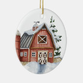 feestelijke landschuur keramisch ornament (Rechts)