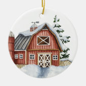 feestelijke landschuur keramisch ornament (Voorkant)