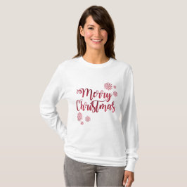 Feestelijke lange mouw vrolijk kerstfeest T-shirt